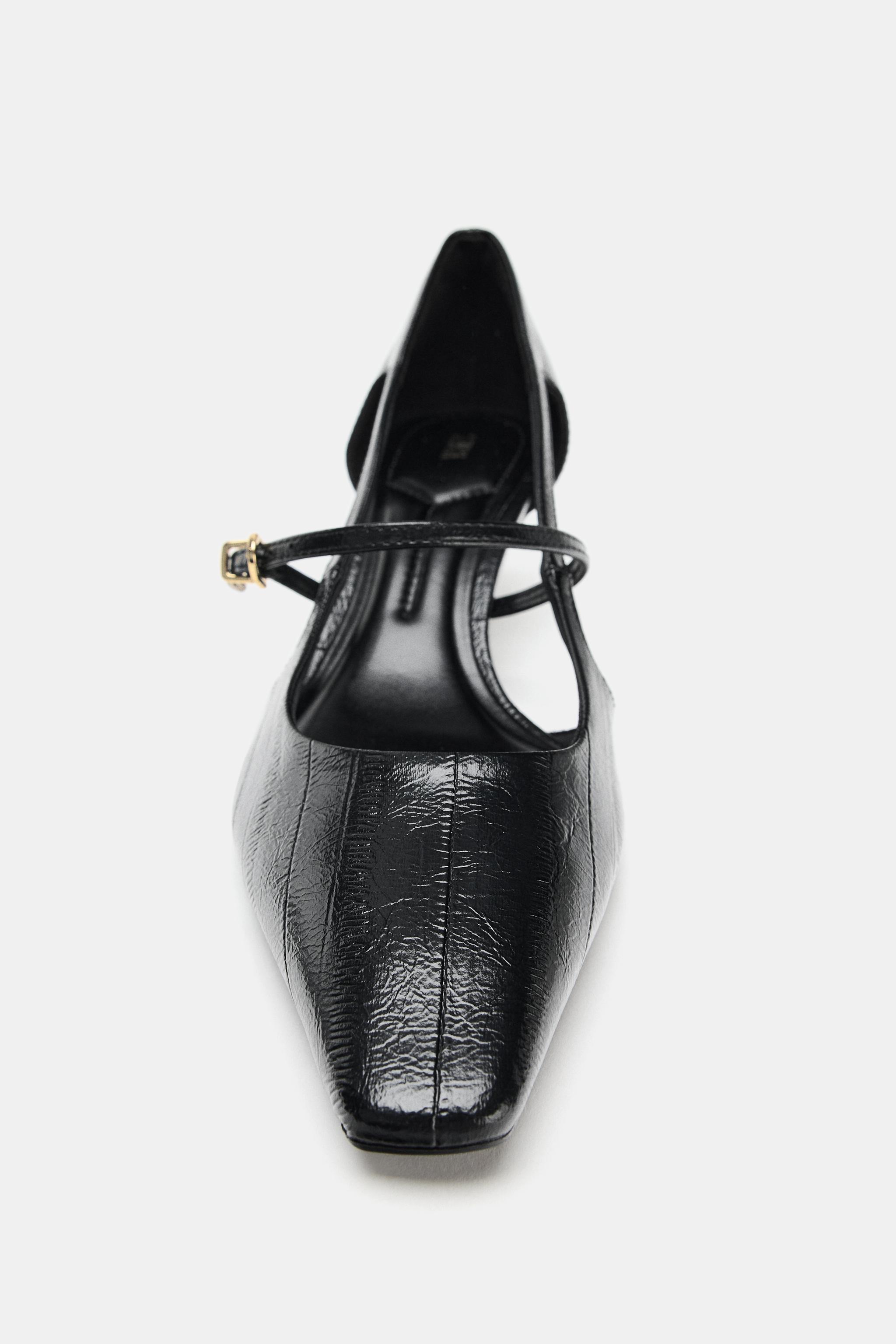 EMBOSSED MID-HEIGHT HEELS WITH SIDE CUTOUTS